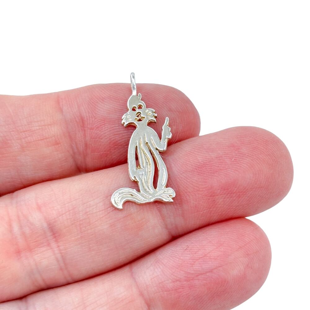 Vintage Sterling Silver 925 Sylvester The Cat Cut-Out Charm